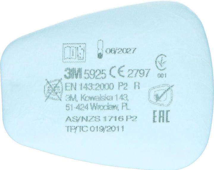 Produktbild 3M P2 Partikel-Einlegefilter 5925 (Atemschutzmaske Ersatzfilter)