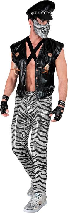 Immagine prodotto Widmann Pantaloni da uomo con paillettes in look zebrato nero/argento (S)