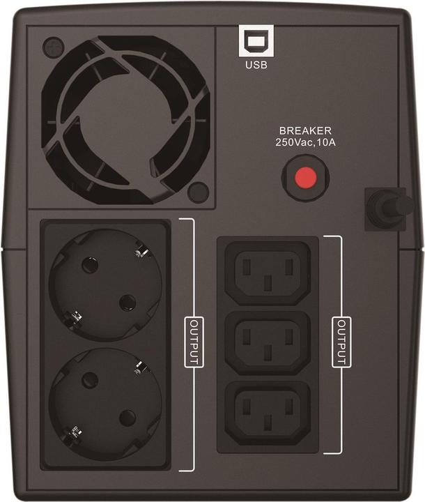 Actual product image Conceptronic ZEUS UPS 2200VA 1320W 3xIEC+2xSchuko HID,USB (2200 VA, 1320 W, Line-interactive UPS)