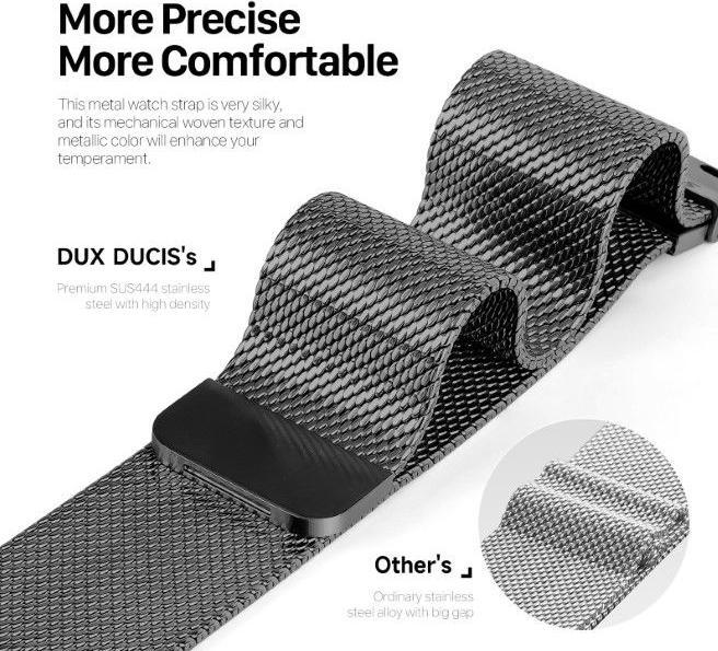 Immagine prodotto Dux Ducis Cinturino Milanese Pro (40 mm, 41 mm, 38 mm, Acciaio inossidabile, Apple Watch Serie 4, Apple Watch Serie 5, Apple Watch Series 3, Apple Watch Serie 6, Apple Watch SE (2022/2023), Apple Watch Series 8, Apple Watch Series 9)