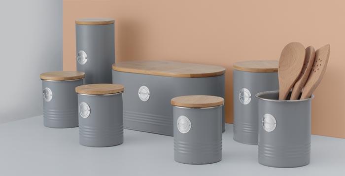 Image du produit Profino Living - boîte à pain, gris pastel, 7,5 litres