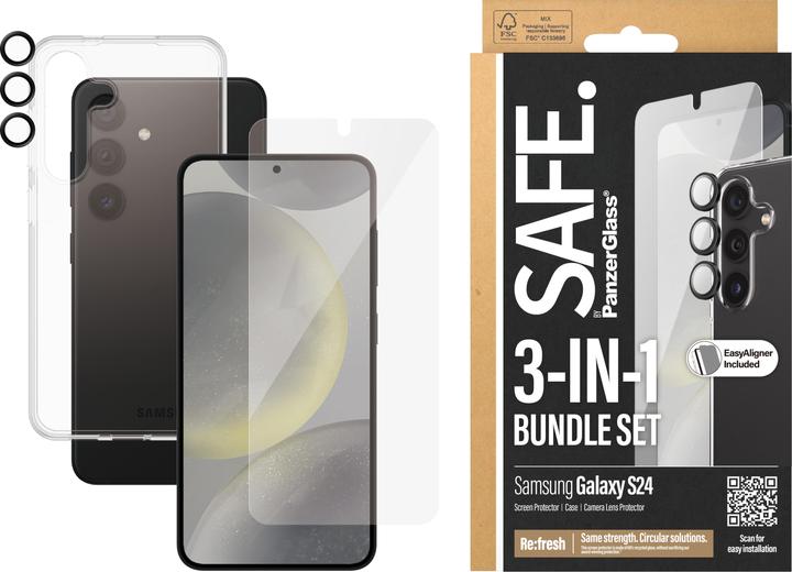 Actual product image Safe Edge to Edge Glass + Case (1 Piece, Samsung Galaxy S24)