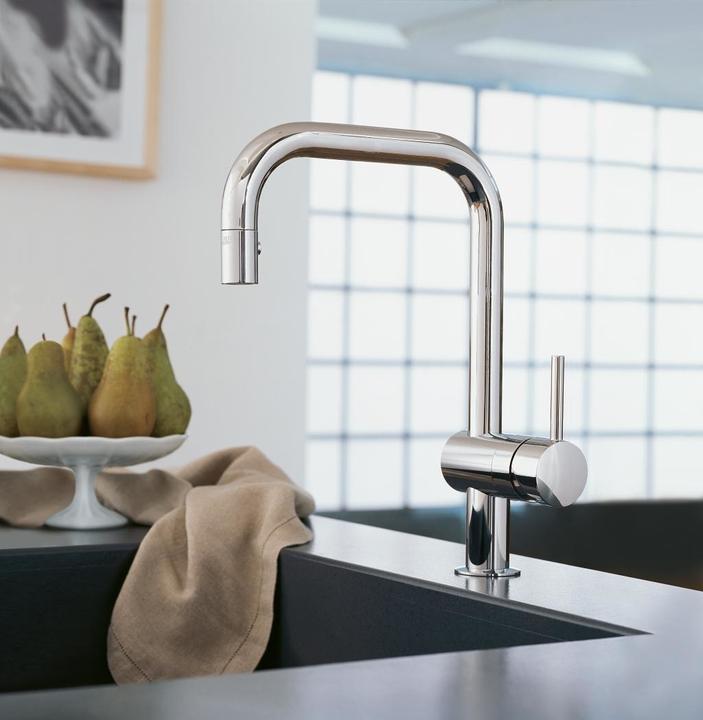 Actual product image Grohe Einhand-Spültischbatterie MINTA 1/2Zoll, C-Auslauf cool sunrise gebürste