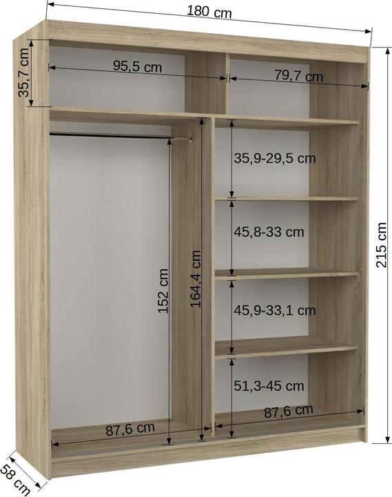 Produktbild ADRK Furniture Morgan (180 x 58 x 215 cm)