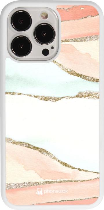 Actual product image PhoneLook Coque Silicone rigide blanc Shimmering Orange (Apple iPhone 13 Pro)