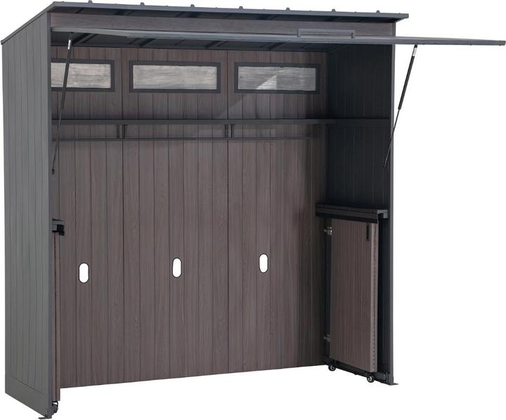 Actual product image Ventaris Outdoor-Küche Gartenhaus 220 cm x 94 cm x 226 cm mit Einrichtung Anthrazit