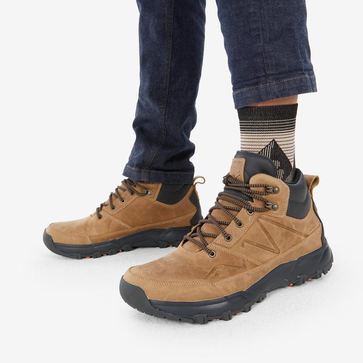 Image du produit Quechua Chaussures de randonnée en cuir étanches pour hommes - NH500 mi-haute beige (45)