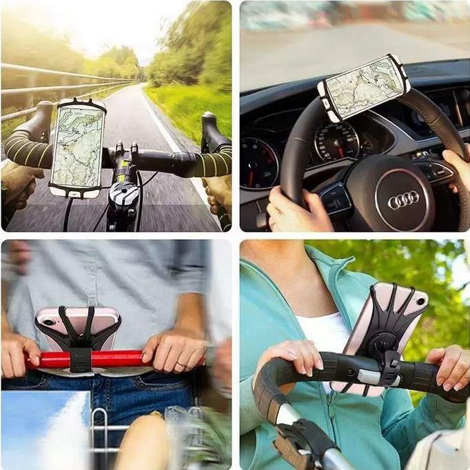 Actual product image PhoneLook Universal and elastic smartphone holder for steering wheel made of silicone