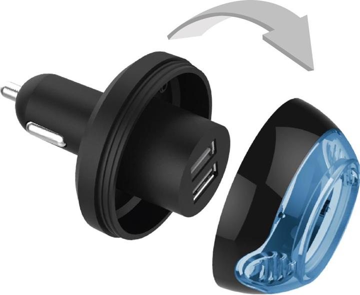 Immagine prodotto FreshTech Dual USB Car Charger 2.4A + Air Freshener (New Car Smell)