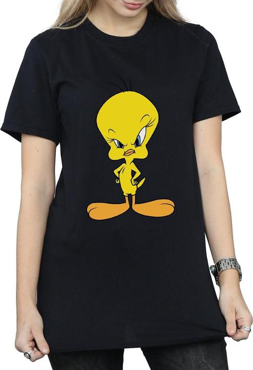 Image du produit Looney Tunes Femme/Les femmes - T-shirt boyfriend en coton avec Tweety en colère (L)