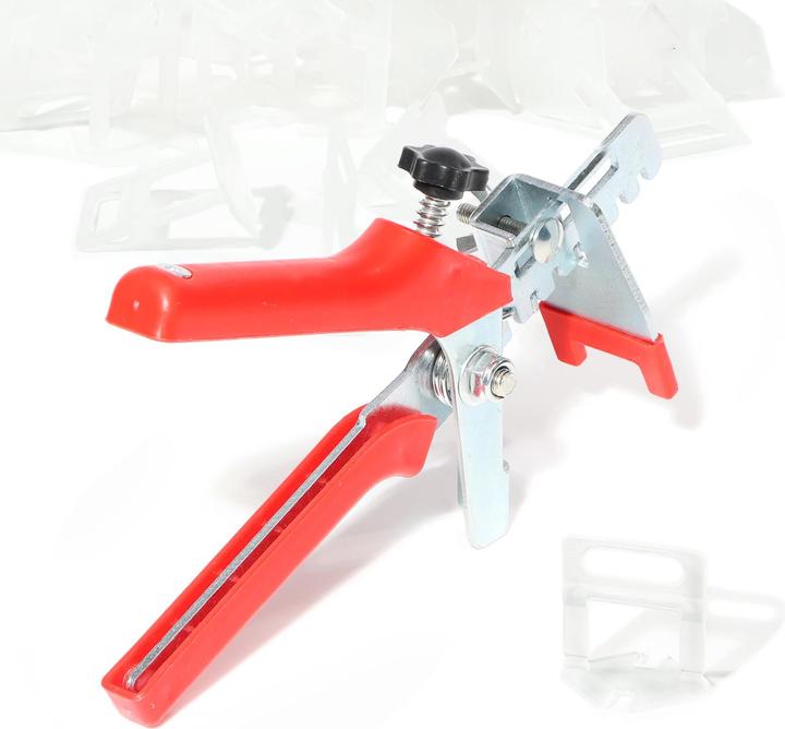 Actual product image XPOtool Tile Levelling System Set with 200 Pull Tabs 2.0mm & 1 Pair of Levelling Pliers, Laying Aid