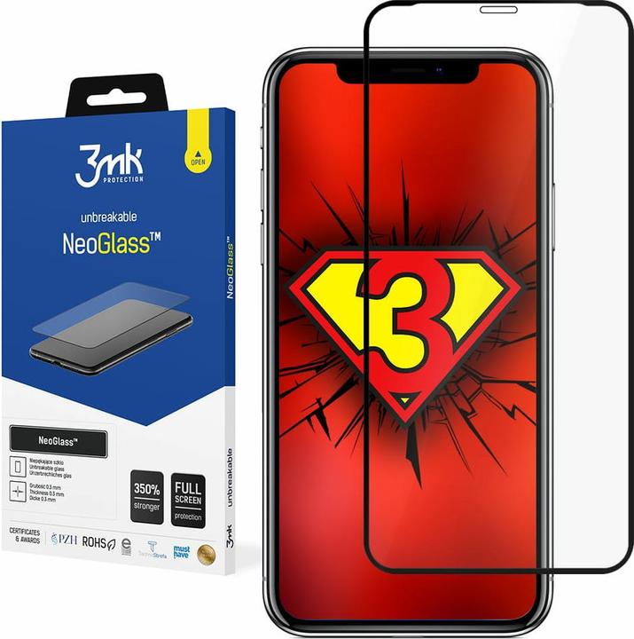Immagine prodotto 3MK NeoGlass for iPhone X / XS black frame (1 Pezzo/i, Apple iPhone X)