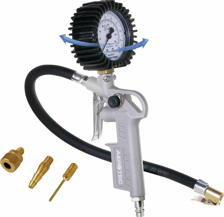 Aerotec Caricatore di pneumatici calibrato, incl. set di 3 adattatori