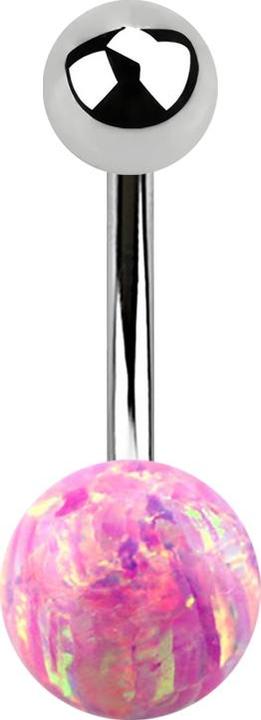 Immagine prodotto Star Piercing Banana argento con palla e palla opale rosa (senza ottone, Acciaio chirurgico 316L)
