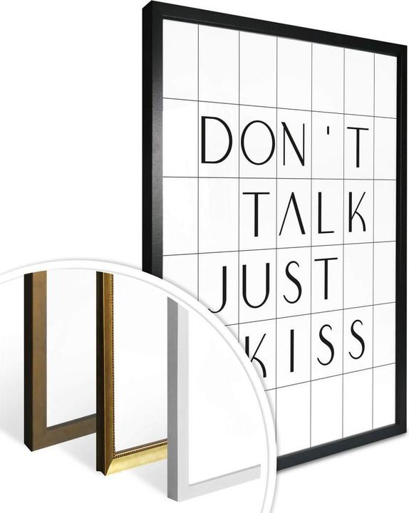 Produktbild Trenddeko mit Raster - Don't talk just kiss (24 x 30 cm)