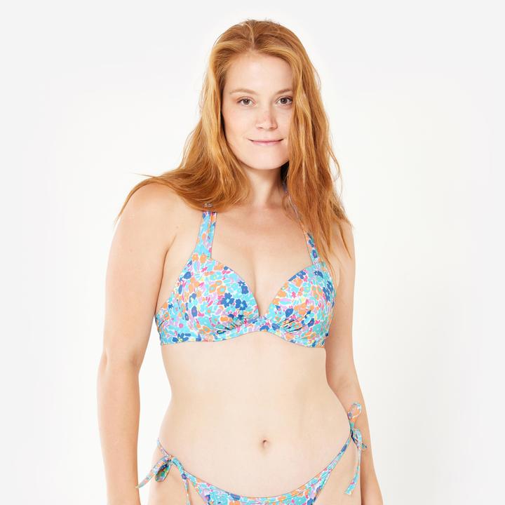 Actual product image Olaian Bikini-Oberteil Surfen Damen Push-Up Elena Prairie mehrfarbig (75 C)