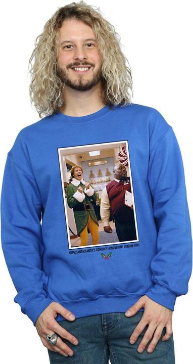 Actual product image Elf Mens OMG Santa Photo Sweatshirt (L)