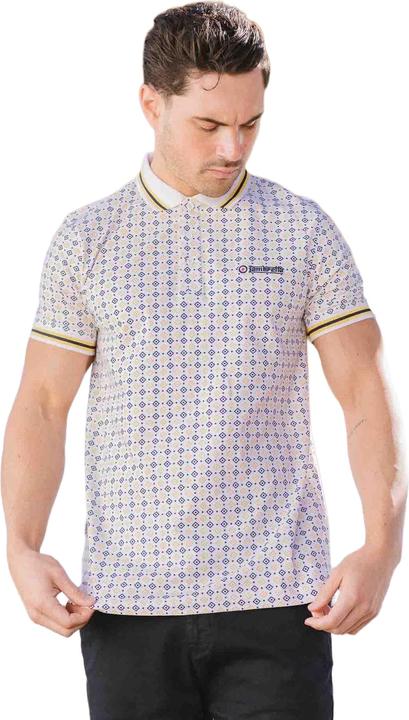 Actual product image Lambretta Mens SS25 Geometric Polo Shirt (L)