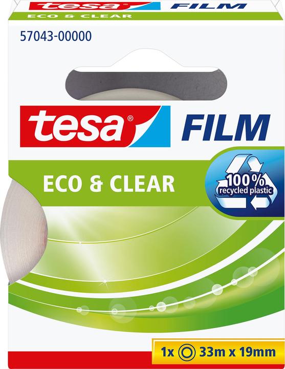 Produktbild tesa tesafilm ECO & CLEAR, lösungsmittelfrei und alterungsbeständig (19 mm)