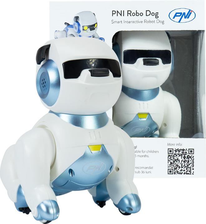 Actual product image PNI Interactive intelligent robot Robo Dog, voice control, touch buttons, white-blue, included