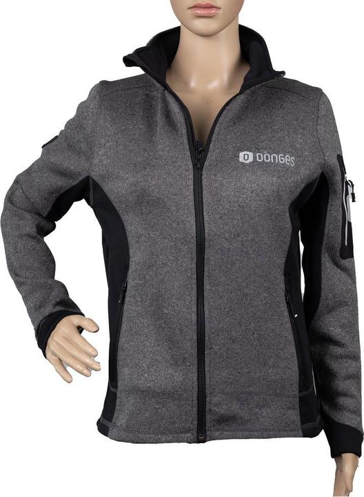 Actual product image Dönges Knitted fleece jacket "Marieke" anthracite, GR.XL, 3 x logo (XL)