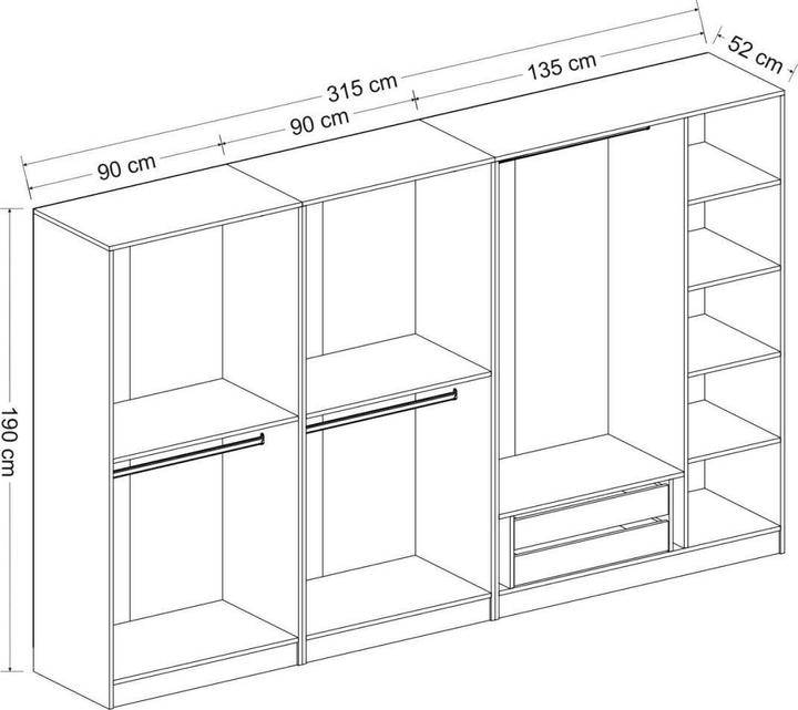 Actual product image Hanah Home Kaley (315 x 52 x 210 cm)