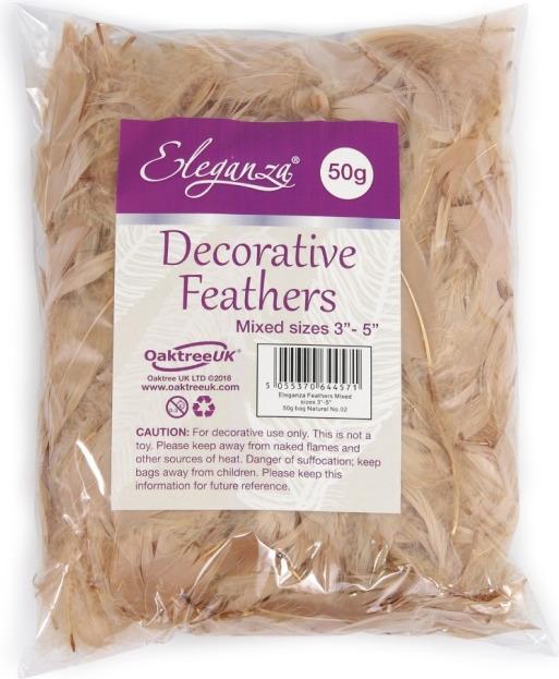 Produktbild Dekofedern Natur 50 Gramm - gemischte Grössen