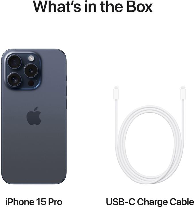 Produktbild Apple iPhone 15 Pro (256 GB, Blue Titanium, 6.10", SIM + eSIM, 48 Mpx, 5G)