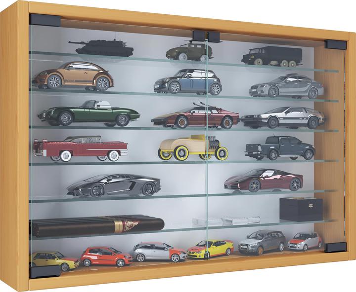 Image du produit VCM Bois verre suspendu vitrine murale vitrine collectionneur vitrine Mandosa XL (60 x 10 x 40 cm)