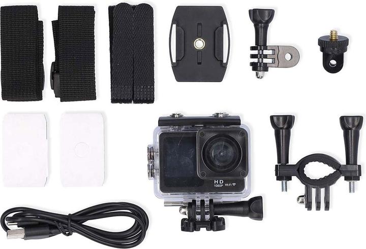 Produktbild Nedis Action Cam | Dualer Bildschirm | 1080p@30fps | 12 MPixel | Wasserdicht bis: 30.0 m | 70 min | (30p, WLAN)