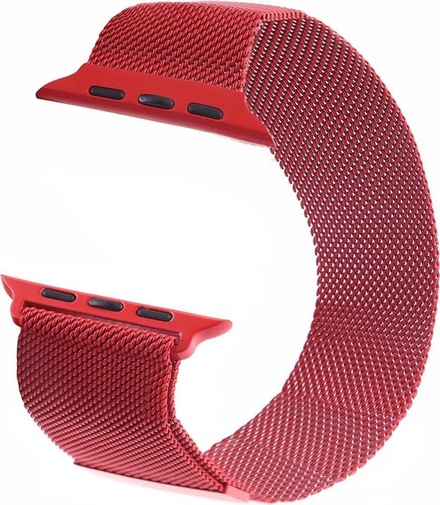 Produktbild Cover-Discount Apple Watch 42 / 44mm - Milanaise Edelstahl Armband rot (42 mm, 44 mm, Edelstahl)