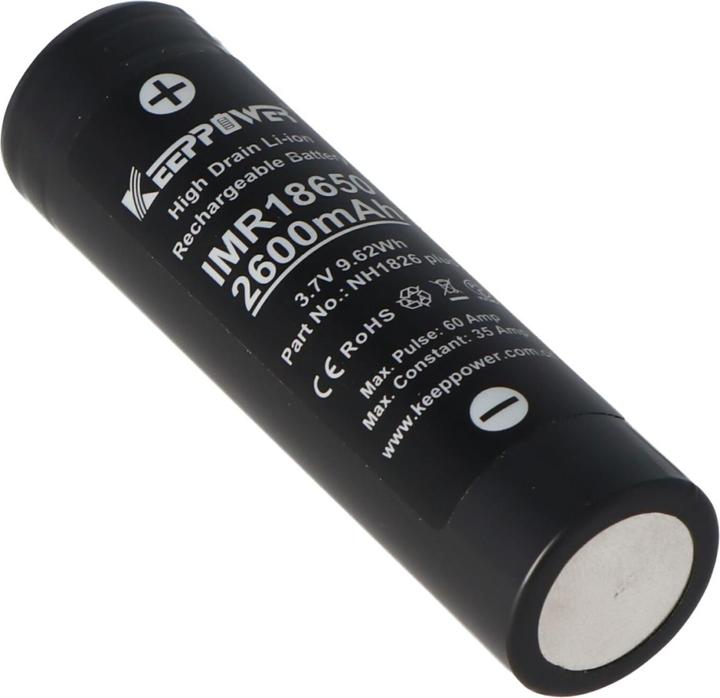Image du produit Keeppower Batterie IMR18650 Plus (US18650VTC5A) (Flat Top) y compris boîte de protection de la batterie (1 pcs, 18650, 2600 mAh)