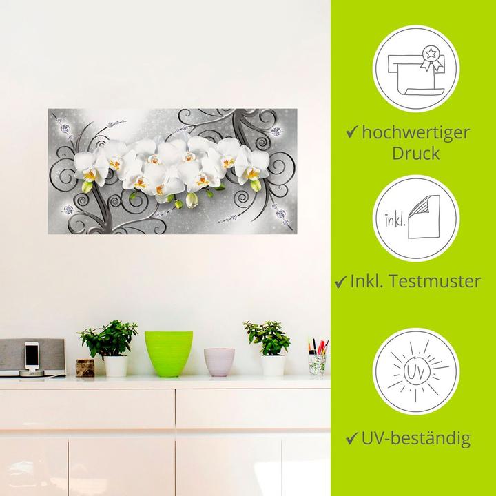 Produktbild Artland weisse Orchideen auf Ornamenten U1QV (40 x 20 cm)