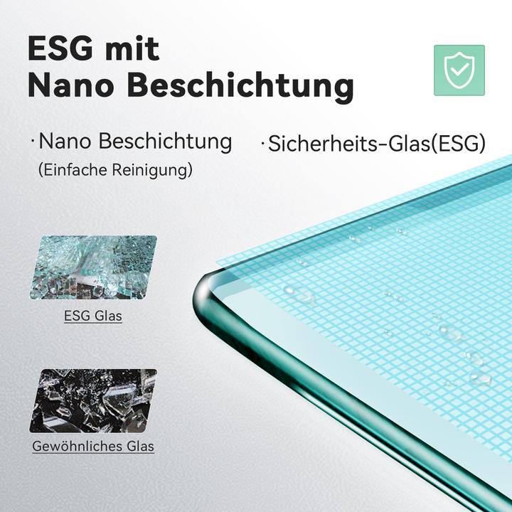 Actual product image SONNI 100x195 cm Walk in shower enclosure, NANO ESG 8 mm, shower enclosure glass wall with stabiliser (100 cm, 120 cm, 195 cm)