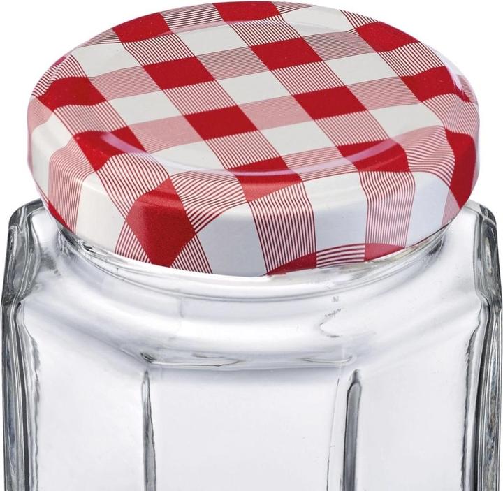 Actual product image Westmark Set of 6 191ml 6 corner jars, with heart decor lid, 58 mm (6 pcs., 0.19 l)