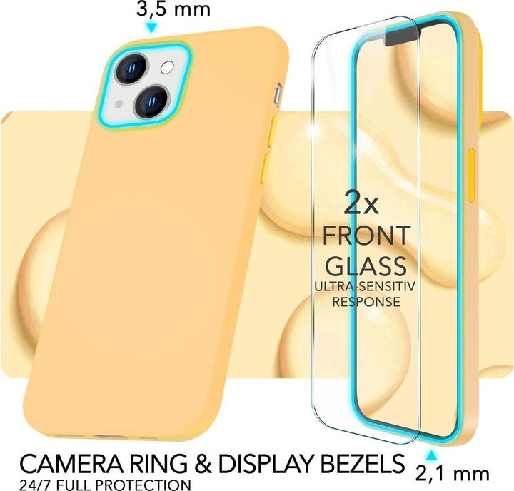 Produktbild Nalia Liquid Silikon Hülle mit MagSafe Funktion & 2x Display Schutzglas (Apple iPhone 14)