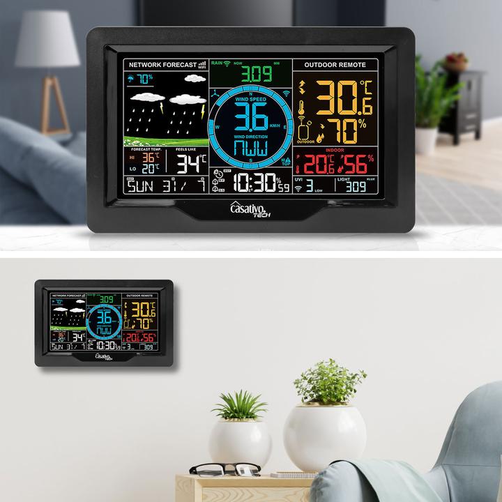 Actual product image Casativo WLAN weather station with XL colour display