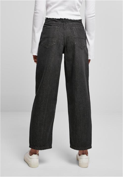 Actual product image Urban Classics Ladies High Waist Wide Leg Cropped Denim Pants (34)