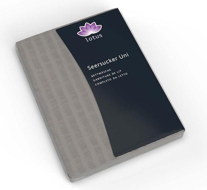 Image du produit Lotus Bettwaren Parure de lit en satin seersucker uni (Housse de couette, 160 x 210 cm)