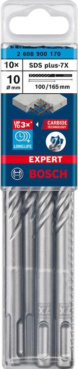 Actual product image Bosch Professional Zubehör Expert SDS plus-7X hammer drill, 10 x 100 x 165 mm, 10 pcs. (10 millimetres)