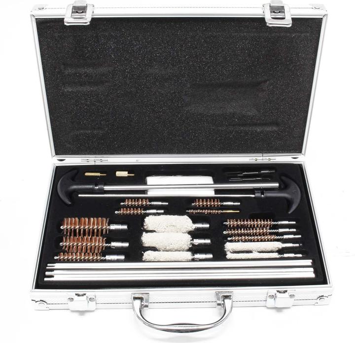 Actual product image Wiltec 100pcs Weapon Cleaning Kit with Brushes, Cleaning Cloths and Transport Case for Rifles and Pistols