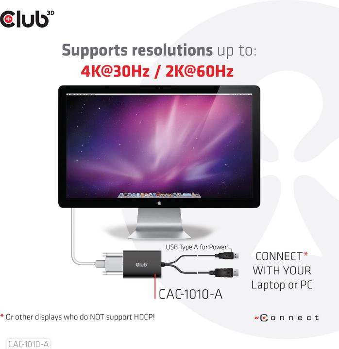 Actual product image Club 3D DisplayPort to Dual Link DVI-D HDCP OFF (DVI, 60 cm)