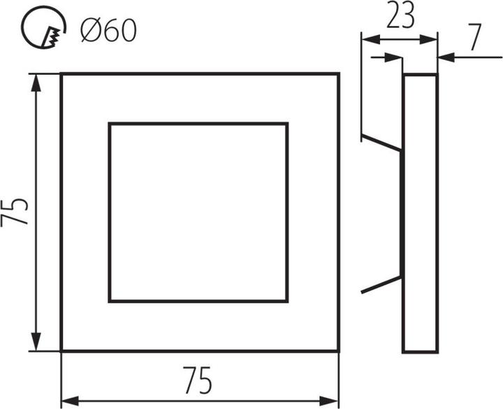 Produktbild Kanlux Treppengestell Kanliux Stock frame LED 0,8W 12V LED APUS B-NW schwarz 14 lm 4000K 26538 (14 lm)