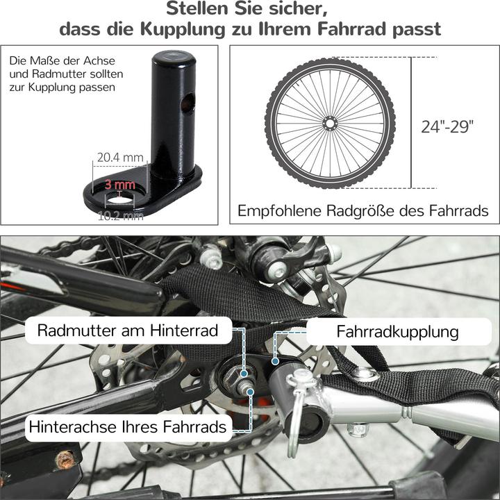 Produktbild PawHut Hundeanhänger mit beidseitiger Feststellbremse