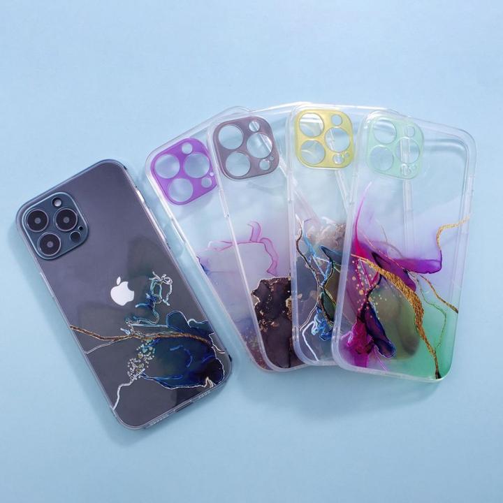 Image du produit Hurtel Étui en marbre pour iPhone 12 Pro Max Coque en gel Orange Marble (Apple iPhone 12 Pro Max)