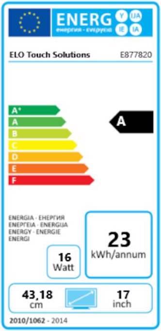 Energy Label ēlo ET1717L TOUCH DISPLAY (1280 x 1024 pixels, 17")