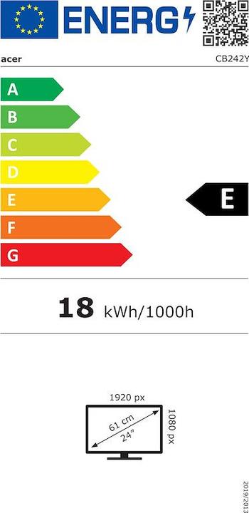 Energie-Label Acer CB242YEsmiprx (1920 x 1080 Pixel, 23.80")