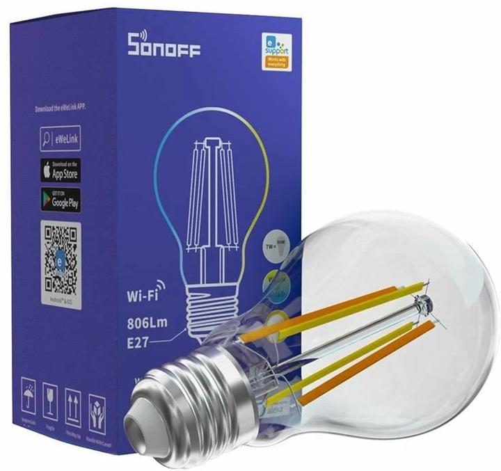 Produktbild Sonoff B02-F-A60 - Wi-Fi Smart LED Filament Bulb (Cyan) (E27, 7 W, 806 lm, 1 x, F)