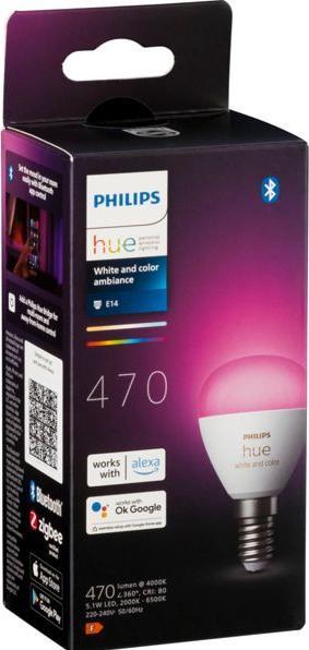 Produktbild Philips Hue White & Color Ambiance Luster (E14, 5.10 W, 470 lm, 1 x, F)