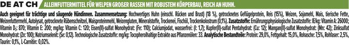 Valori nutrizionali e ingredienti Pro Plan Cucciolo grande robusto (Junior, 1 pz., 3000 g)